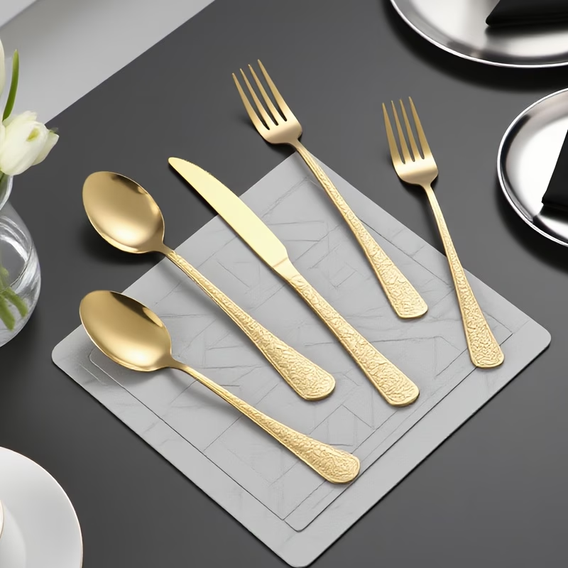 30-piece stainless steel gold- - Gold Plated Cutlery review and price