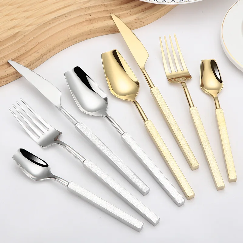 4pcs Luxury Cutlery Set Wester - Gold Plated Cutlery review and price
