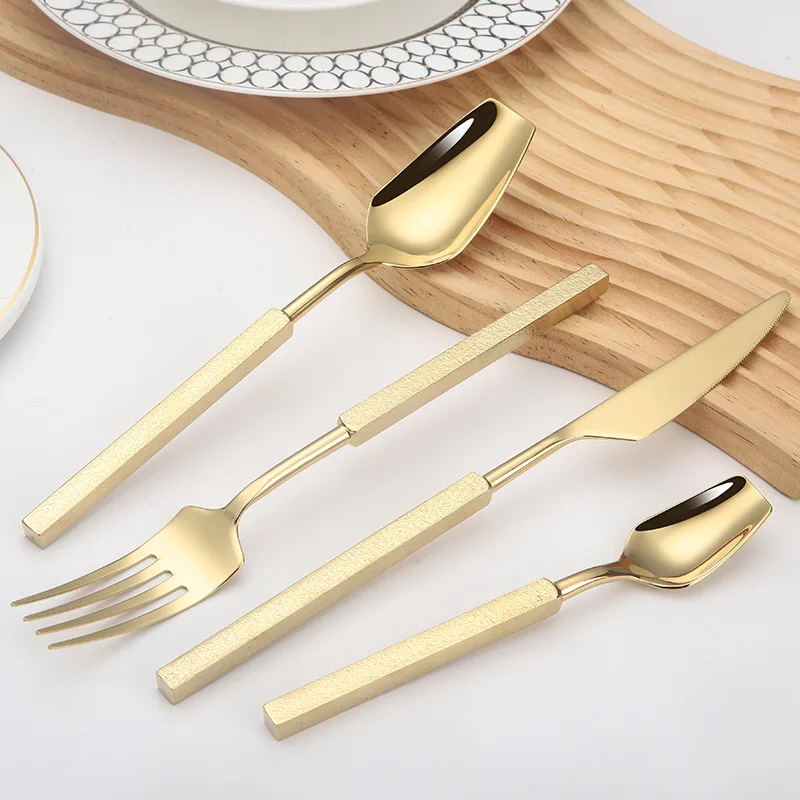 4pcs Luxury Cutlery Set Wester - Gold Plated Cutlery review and price