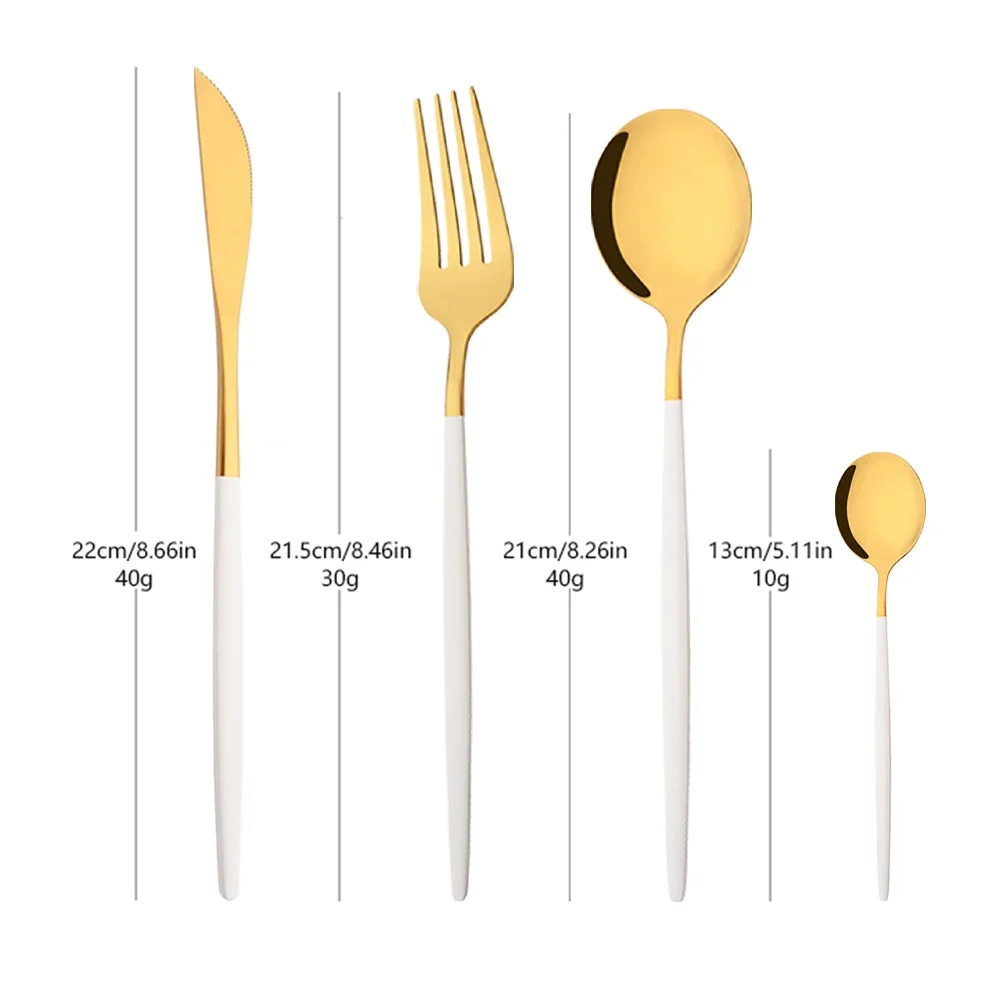 16/24/32/48Pcs Dinnerware Set  - Gold Plated Cutlery review and price
