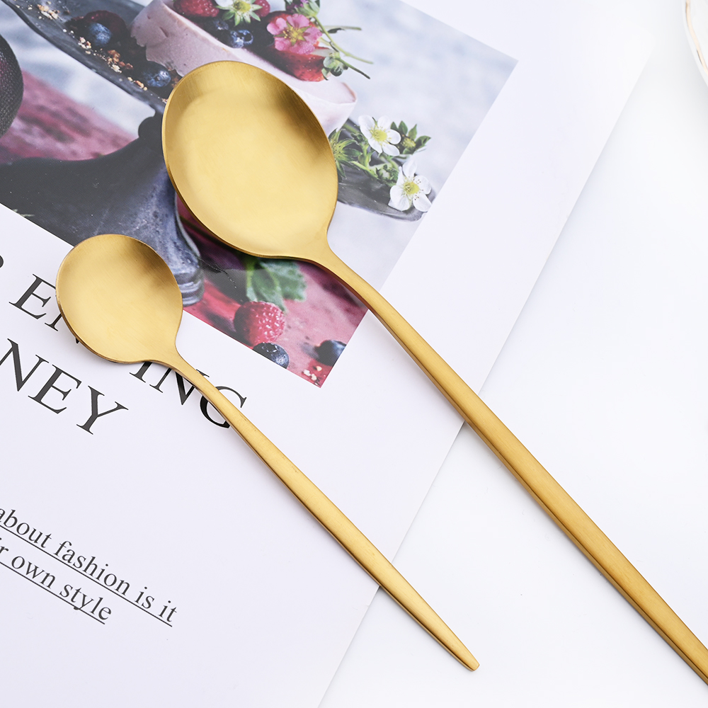 Drmfiy Black Handle Gold Coffe - Gold Plated Cutlery review and price