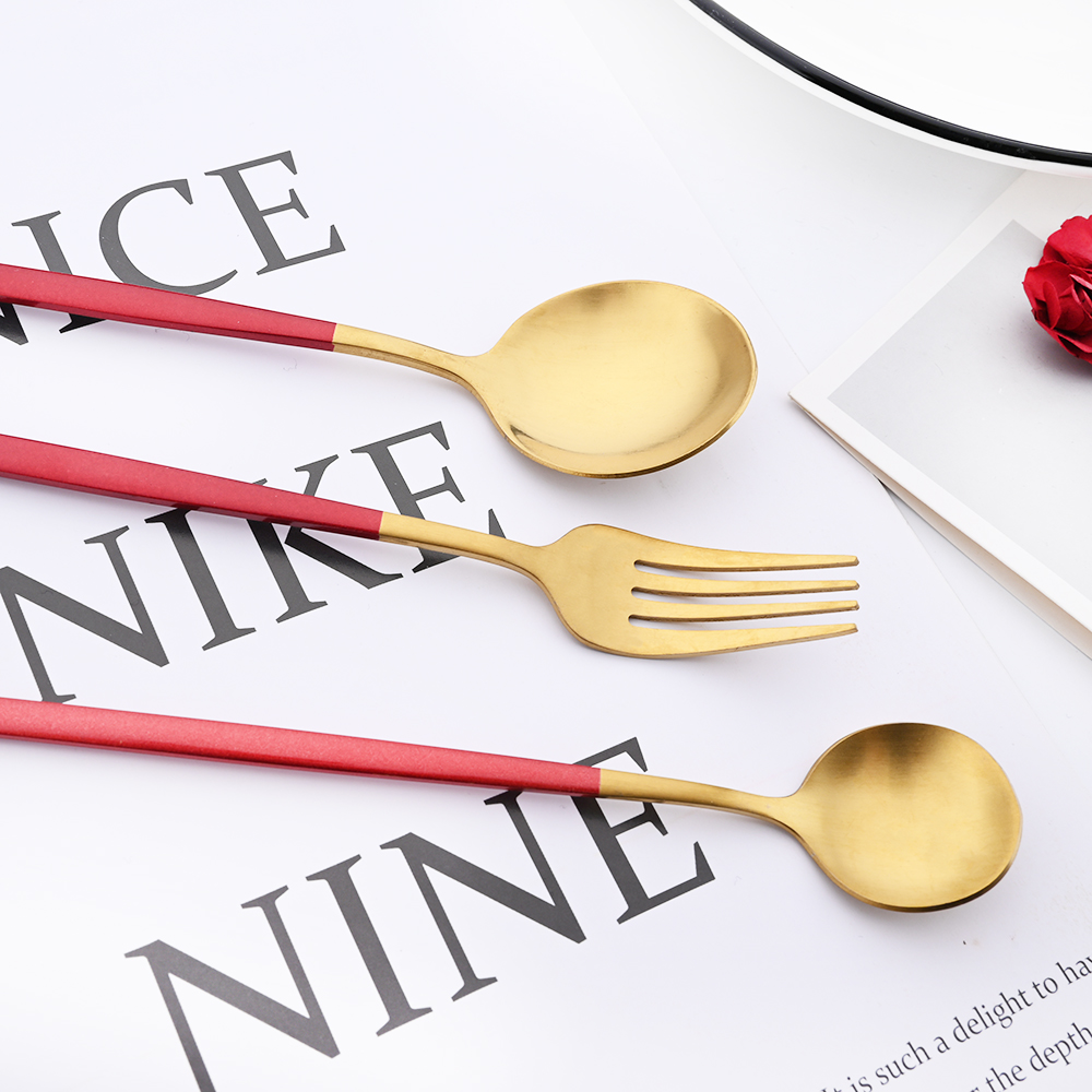Drmfiy Black Handle Gold Coffe - Gold Plated Cutlery review and price