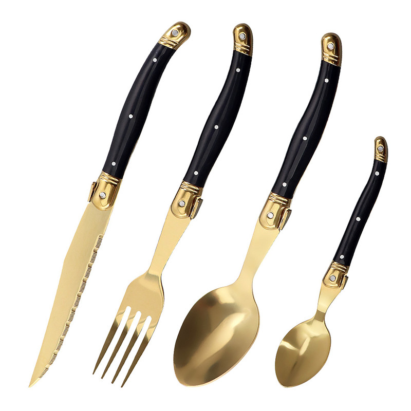 Laguiole Black Gold Cutlery Se - Gold Plated Cutlery review and price