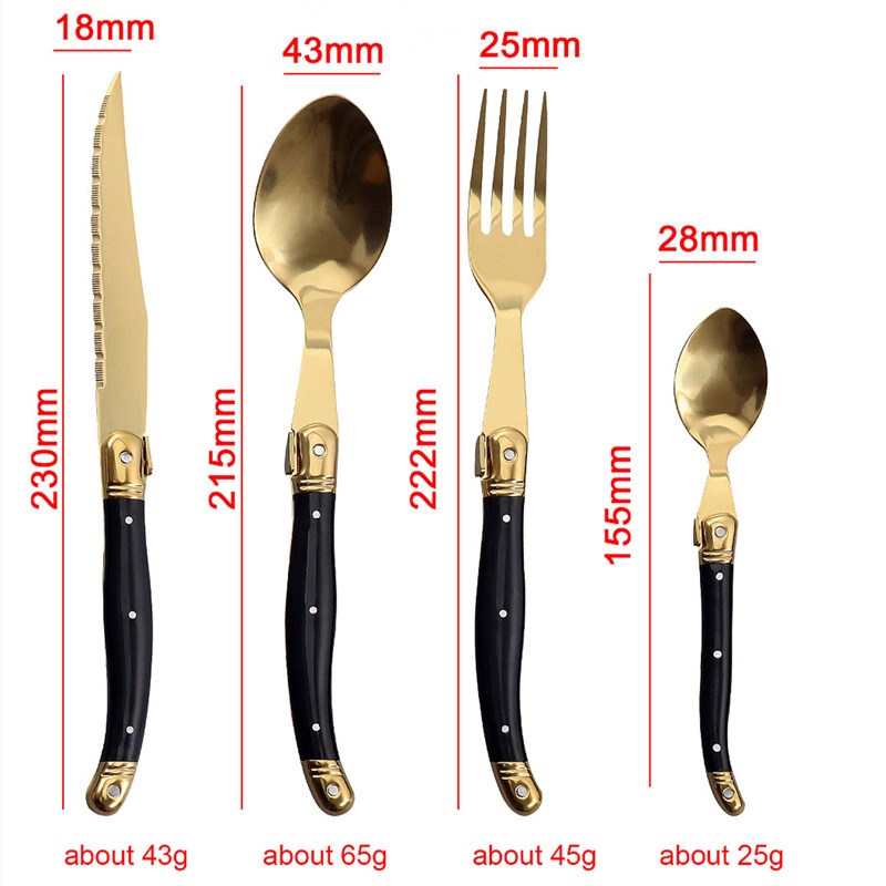 Laguiole Black Gold Cutlery Se - Gold Plated Cutlery review and price