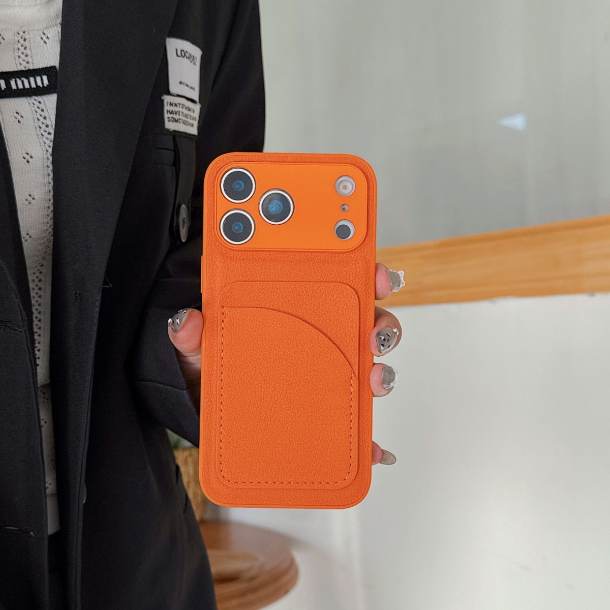 Leather Orange Color Card Hold - Leather Card Wallet review and price