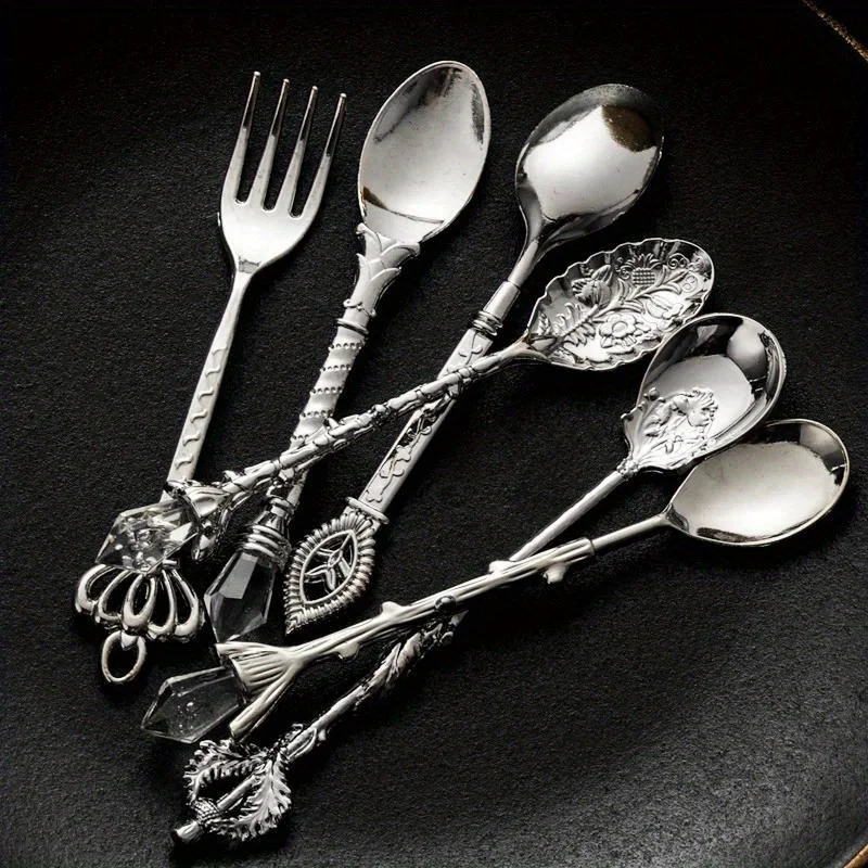 6pcs Vintage Spoons Fork Royal - Gold Plated Cutlery review and price