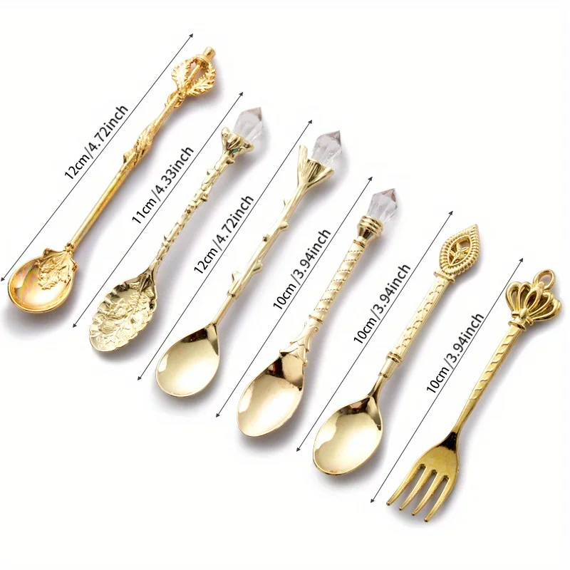 6pcs Vintage Spoons Fork Royal - Gold Plated Cutlery review and price