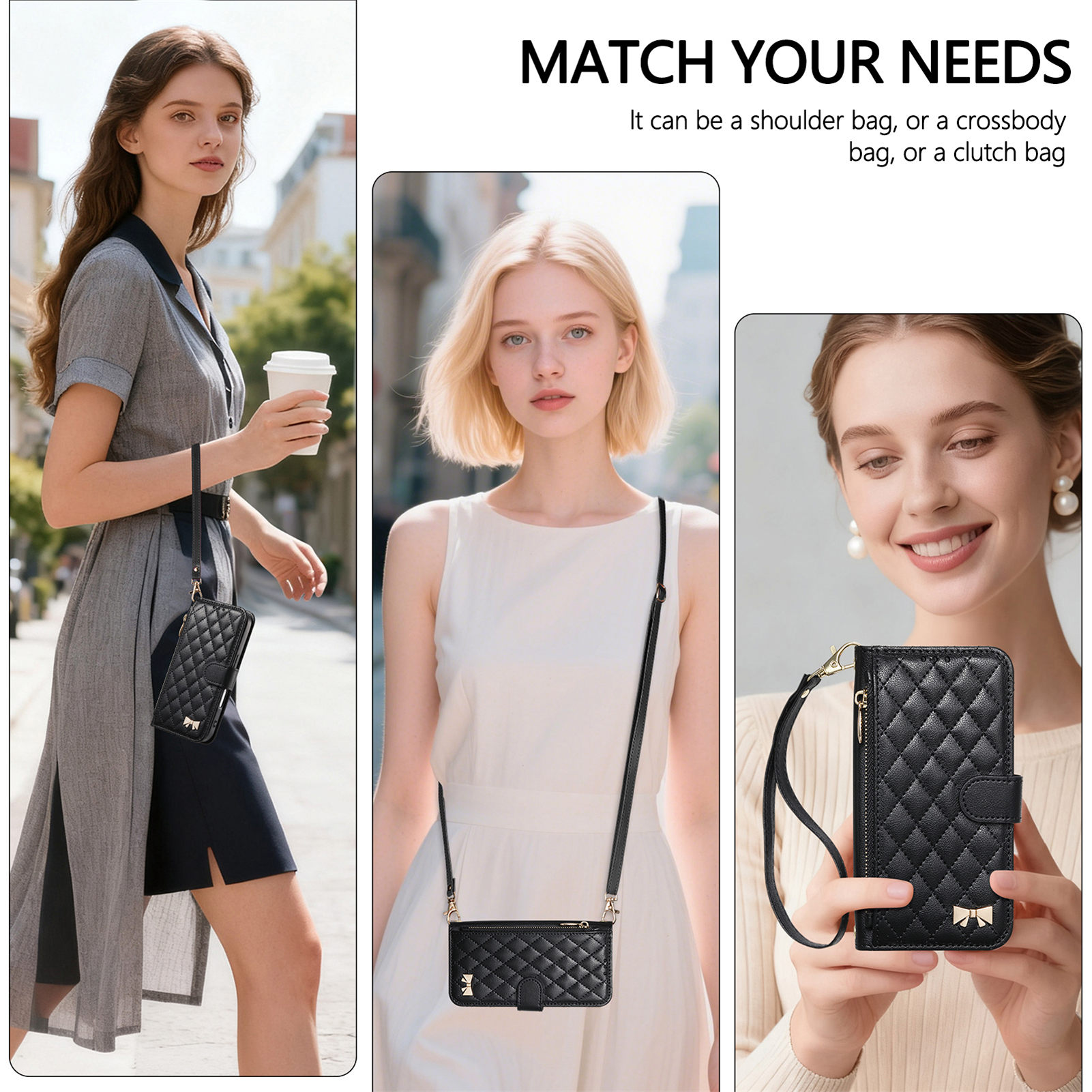 PU Leather Zipper Crossbody Fl - Leather Card Wallet review and price