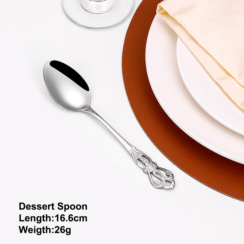 2/4/6/12pcs Gold Dessert Spoon - Gold Plated Cutlery review and price